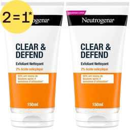 Neutrogena Clear & Defend Exfoliant Nettoyant avec 2 % d'acide salicylique | 2=1*