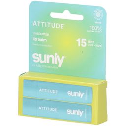ATTITUDE Lippenbalsem SPF 15 Ongeparfumeerd Duo Pack