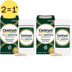 Centrum MultiBiotics Complete ∣ 18 souches de bactéries & 18 vitamines et minéraux, multivitamines ∣ Flore intestinale, Énergie, Immunité ∣ vitamine D, B12, Fer | 2=1*
