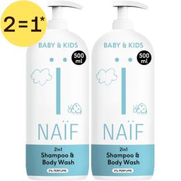 Naïf 2-in-1 shampoo & douchegel | 2=1*