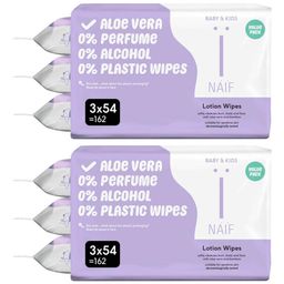Naïf Baby & Kids Plasticvrije Lotion Billendoekjes 3 pack