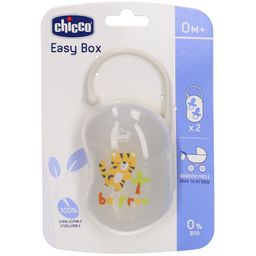 CHICCO Fopspeenhouder 2 Fopspenen 0m + Grijs