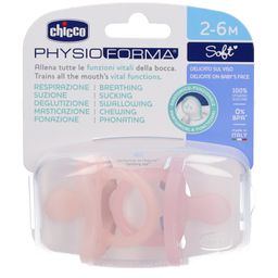 CHICCO Physioforma Fysiologische fopspeen Zacht Roze 2-6m