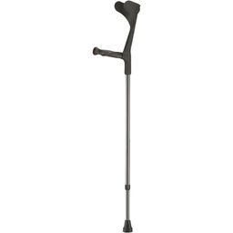Sahag krukken met zachte anatomische handgreep en reflectoren 76-96 cm - zwart aluminium - 1 paar