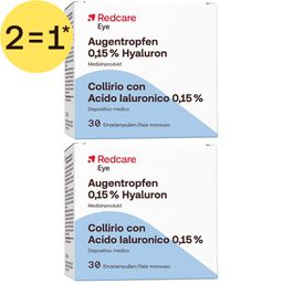 Redcare Eye Collyre à l'Acide Hyaluronique 0,15 % | 2=1*