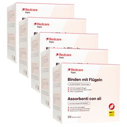 Redcare Fem Serviettes Hygiéniques avec Ailettes