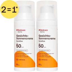 Redcare Crème solaire visage Sensitive SPF 50| 2=1*