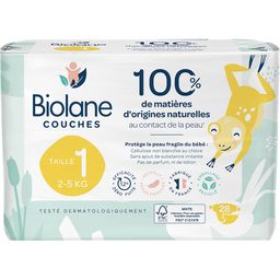 Biolane - Natural Luiers Maat 1 - Ultra-Absorberend - Geen Lekkage - 28 Stuks