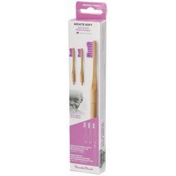 The Humble Co. Humble Brush® Bamboe Tandenborstel Volwassenen Zacht Roze 3 Koppen