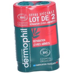 Dermophil Indien Herstelling Gebarsten Lippen Bio Stick Set van 2