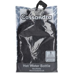 Cassandra Bouillotte Housse Fausse fourrure Noire 1,8L