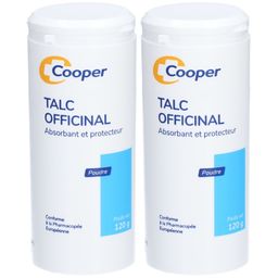 COOPER TALC OFFICINAL - Talc officinal, conditionné. - poudreuse 120 g x2