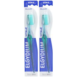 Elgydium Vitale Colour, Brosse à Dents Adulte, 4 Rangs, Médium, Unité