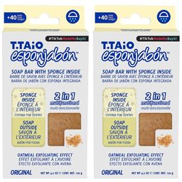 Esponjabon Savon Éponge 2 en 1 Flocons d’Avoine Gommage Doux