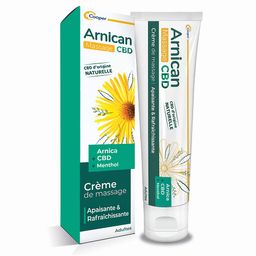 ARNICAN - NIEUW Massagecrème op basis van arnica en CBD van natuurlijke oorsprong - Formule met extra CBD - Kalmerende en verfrissende werking - Tube van 60 ml