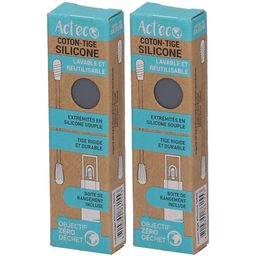 ACT'ECO COTON TIGE SILICONE GRIS x2