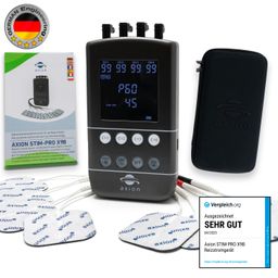 axion® STIM-PRO X9B Appareil TENS à 4 canaux et Appareil EMS avec batterie
