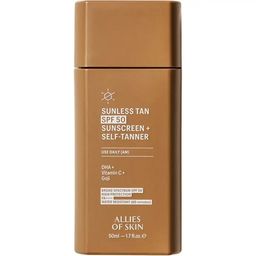 ALLIES OF SKIN Sonnenglow Face Cream SPF50 Natural Gradual Tan & UV-Schutz,
