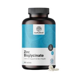 HealthyWorld Zinkbisglycinaat 15 mg voor Huid, Haar, Nagels en Immuunsysteem