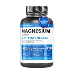 Vitastrong Complexe De Magnésium 5‑En‑1 – 150 Comprimés, Absorption Optimale