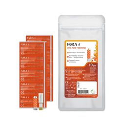 FORA 6 bandelettes d'acide urique (10 unités) - compatible avec lecteur FORA 6