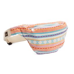 bodhi ETHNO Collectie: heuptasje jacquard geweven stof, abrikoos-lichtblauw gedessineerd, heuptasje