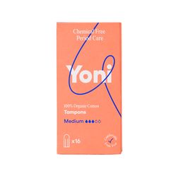Tampons flux moyen - 100% coton bio - pour règles normales - Yoni