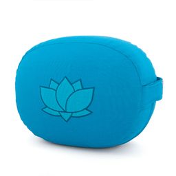 bodhi Meditatiekussen OVAL, speltvulling, turquoise Stick Lotus turquoise blauw