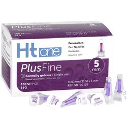 HT One PlusFine 5mm Pennaalden (31G) - insuline pennaalden - pen-naalden - steriel verpakt