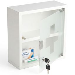 KARAT Armoire à médicaments Allen - Armoire à pharmacie porte verre blanc 30 x 30 cm 2 comp.