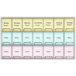 Haro Platte en kleurrijke pillendoos voor 1 week