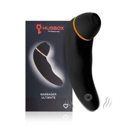 HUGBOX Sextoy Stimulateur Clitoridien avec Dildo – Vibromasseur 2-en-1, Étanche