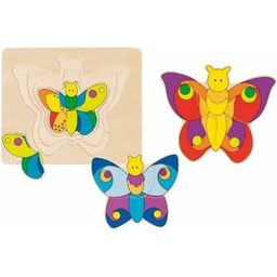 Goki Houten 3-lagen Puzzel Vlinder