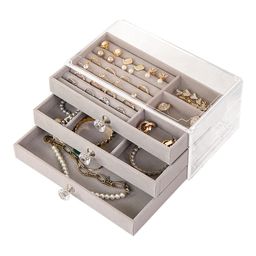 UNIQ Organisateur de Bijoux en Acrylique avec 3 Tiroirs - J305