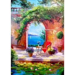 enjoy Puzzle Vue sur la mer à travers l'arc 1000 pièces