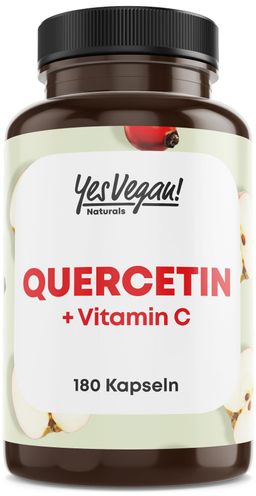 Quercétine (180 gélules) 500 mg haute dose - Vitamine C Bioflavonoïdes Sophora japonica Broméline