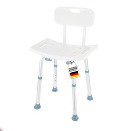 KARAT Siège de douche Jonah - Chaise de douche avec dossier - Charge maximale 136 kg