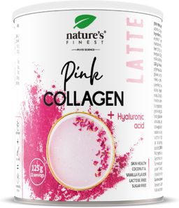 Nature's Finest Pink Latte Collageen met hyaluronzuur en ashwagandha