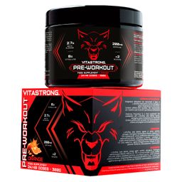 Vitastrong Pre-Workout - Orange, 300 g, Énergie & Concentration en 15 minutes