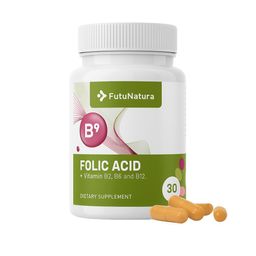 FutuNatura Acide folique (Folate B9) + vitamines B pour grossesse &amp; allaitement