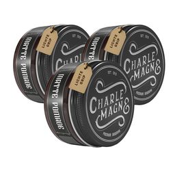 Charlemagne Pomade set, haarwax voor mannen met lichte fixatie en matte afwerking, geur van leer