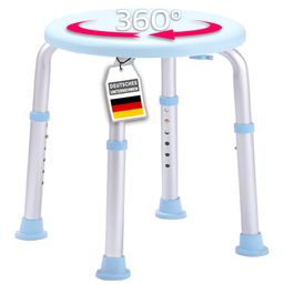 KARAT Tabouret de douche Pedro - Réglable en hauteur - Charge maximale 136 kg - Pivotant à 360°