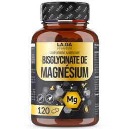 LA.GA© Magnésium Bisglycinate – 120 Gélules – Complexe Vitamines B1, B5, B6 – Cure 4 Mois