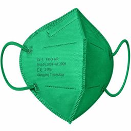 IZO&DOR Masque respiratoire FFP2 NR - Certifié CE - EN149 - 5 couches - Vert