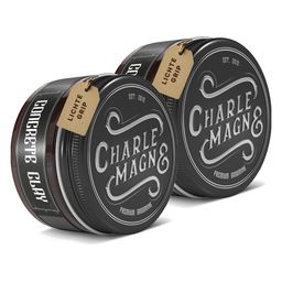 Charlemagne Concrete Clay voor haar, set voor heren met lichte fixatie en matte afwerking, ledergeur