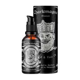 Charlemagne baardolie voor mannen, vegan baardverzorging met argan, jojoba en amandelolie, leergeur