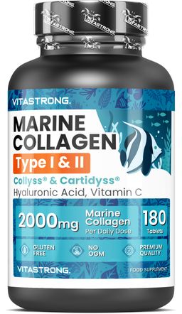 Vitastrong Marien Collageen Type 1&2 - 180 Tabletten, Huid En Gewrichten