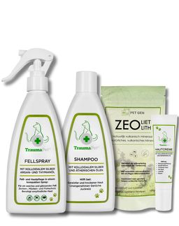 TraumaPet Anti-jeuk Set Z met colloïdaal zilver voor huid- en vachtverzorging voor honden en katten