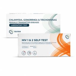 Test Chlamydia, Gonorrhée, Trichomonas & VIH (femme) - analyse en laboratoire - The Tester