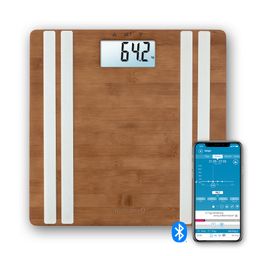 medisana BS 552 connect Balance d'analyse corporelle en bambou avec application smartphone